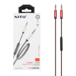 کابل صدا 1.5 متری کنفی Nitu Aux دارای کلیدهای کنترلی روی کابل مدل NT-AUX014 - قرمز (گارانتی 18 ماه تعویض نیکان همراه)