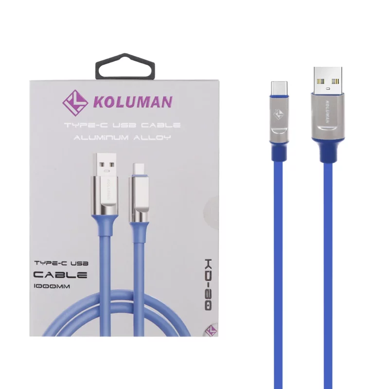 کابل شارژ فست Koluman Type-C مدل KD-80 - آبی (گارانتی یکساله PMC) - تصویر 2