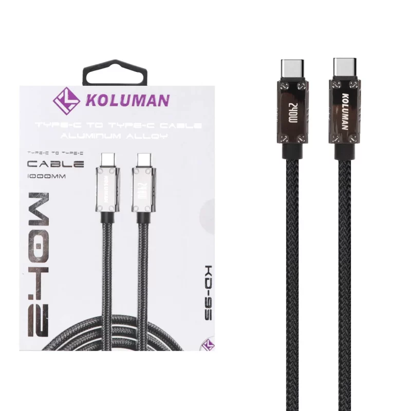 کابل شارژ فست Koluman Type-C to Type-C مدل KD-95 240W - مشکی (گارانتی یکساله PMC) - تصویر 2