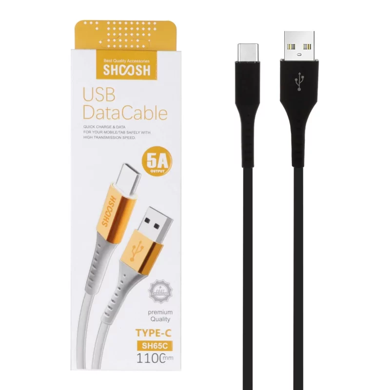 کابل شارژ 1.1 متری فست Shoosh Type-C مدل SH65C - مشکی - SMO - تصویر 2