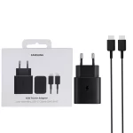 شارژر دیواری فست تک پورت Samsung مدل ET-T4511 45W به همراه کابل شارژ Type-C To Type-C - مشکی - اصلی (گارانتی 14 ماهه شرکتی)