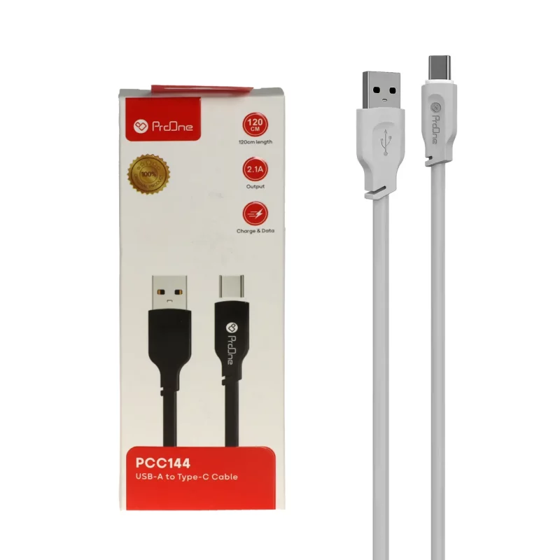 کابل شارژ 1.2 متری ProOne Type-C مدل PCC144 - طوسی - تصویر 2
