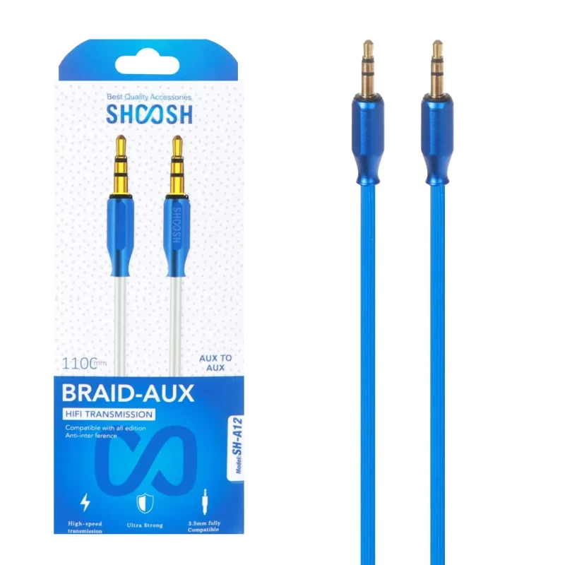 کابل 1.1 متری Shoosh Aux مدل SH-A12 - آبی - SMO - تصویر 2