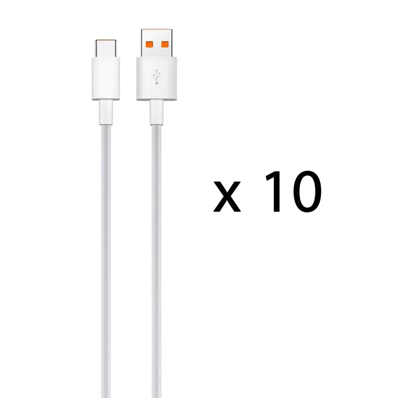 بسته 10 عددی کابل شارژ فست CHERLO Type-C مدل CH-TC19 - سفید - SMO - تصویر 2