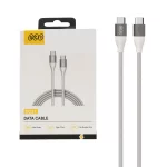 کابل شارژ 1.2 متری فست QCY Type-C To Type-C مدل DC21 60W - سفید (گارانتی 18 ماهه شرکتی)