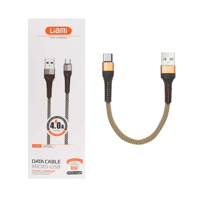 کابل شارژ فست پاوربانک Liami Type-C مدل LM-520C - طلایی (گارانتی شش ماهه شرکتی) - تصویر 2