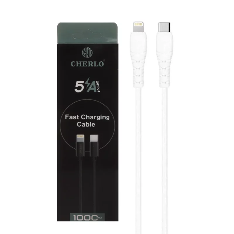 کابل شارژ فست CHERLO Type-C To Lightning مدل TC-IP02 - سفید - SMO - تصویر 2