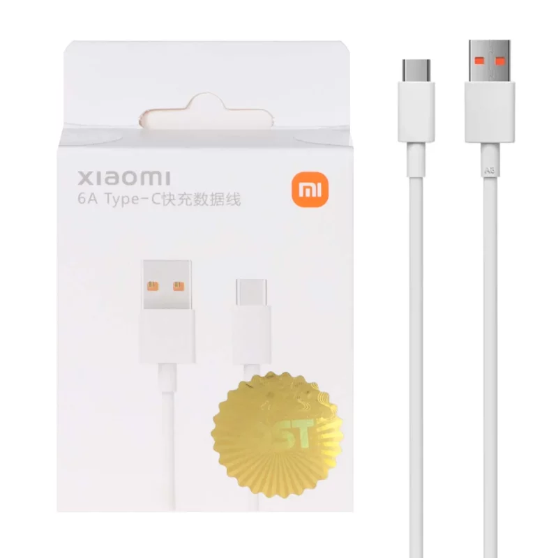 کابل شارژ فست 67W اصلی Xiaomi Type-C 6A - سفید -DST (گارانتی شش ماهه شرکتی) - تصویر 2