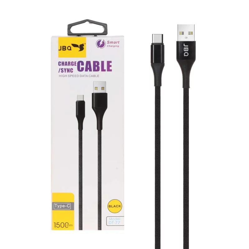 کابل شارژ 1.5 متری JBQ Type-C مدل DT-77 - مشکی (گارانتی یکساله رصاصی) - تصویر 2