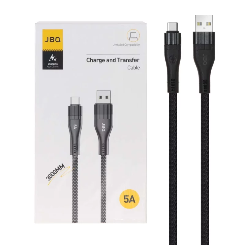 کابل شارژ 3 متری فست JBQ Type-C مدل CA-3010C - مشکی (گارانتی یکساله رصاصی) - تصویر 2