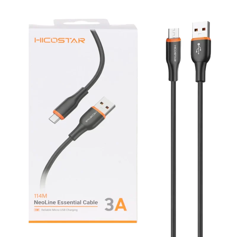 کابل شارژ فست اندروید Hicostar مدل 114M - مشکی - تصویر 2