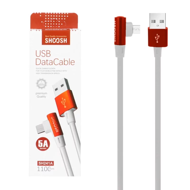 کابل شارژ 1.1 متری فست اندروید Shoosh مدل SH241A - سفید - SMO - تصویر 2