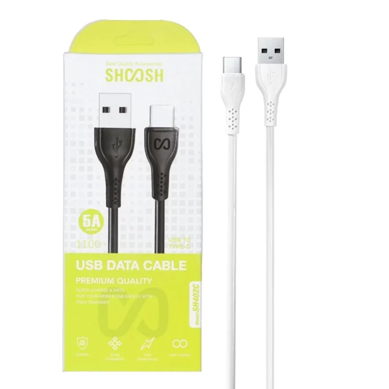 کابل شارژ 1.1 متری فست Shoosh Type-C مدل SH402C - سفید - SMO - تصویر 2