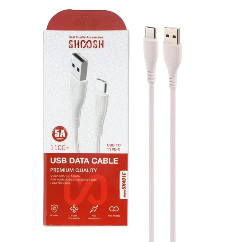 کابل شارژ 1.1 متری فست Shoosh Type-C مدل SH401C - سفید - SMO - تصویر 2