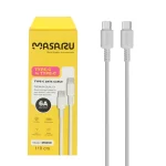 کابل شارژ 1.1 متری فست Masaru Type-C To Type-C مدل M305C - سفید - SMO