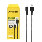 کابل شارژ 1.1 متری فست اندروید Masaru مدل M308A - مشکی - SMO