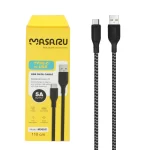 کابل شارژ 1.1 متری فست Masaru Type-C مدل M309C - مشکی سفید - SMO
