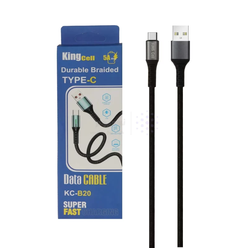 کابل شارژ کنفی فست King Cell Type-C مدل KC-B20 - مشکی - ASP (گارانتی شش ماهه آروین) - تصویر 3