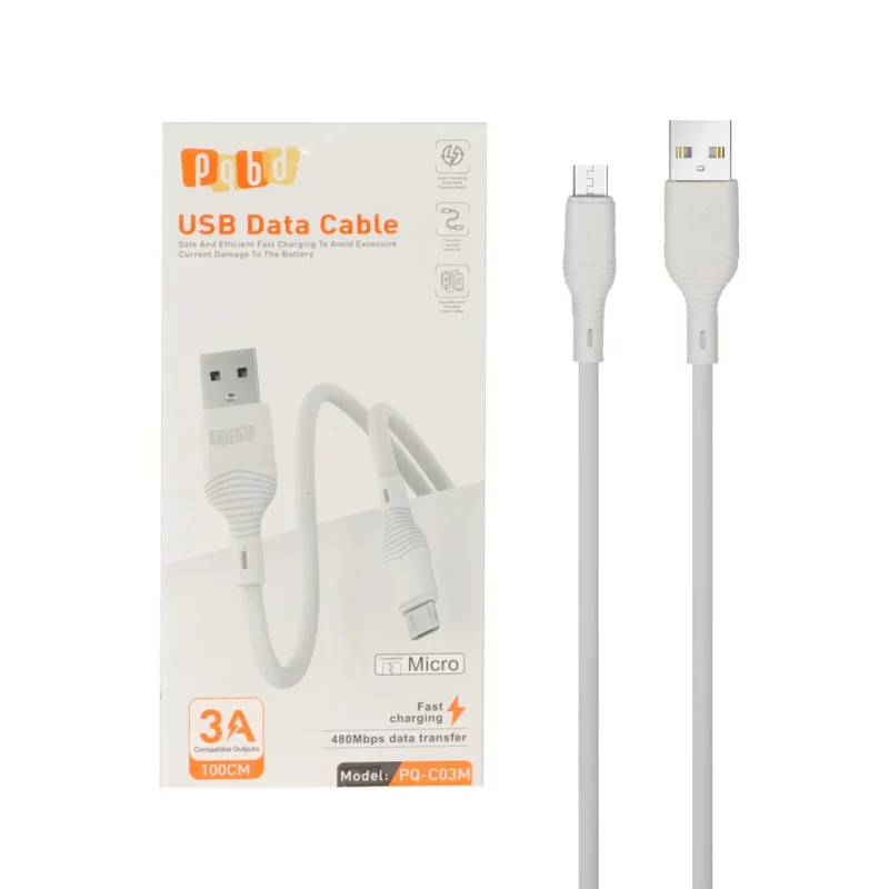 کابل شارژ فست اندروید pqbd مدل PQ-C03M - سفید - تصویر 2