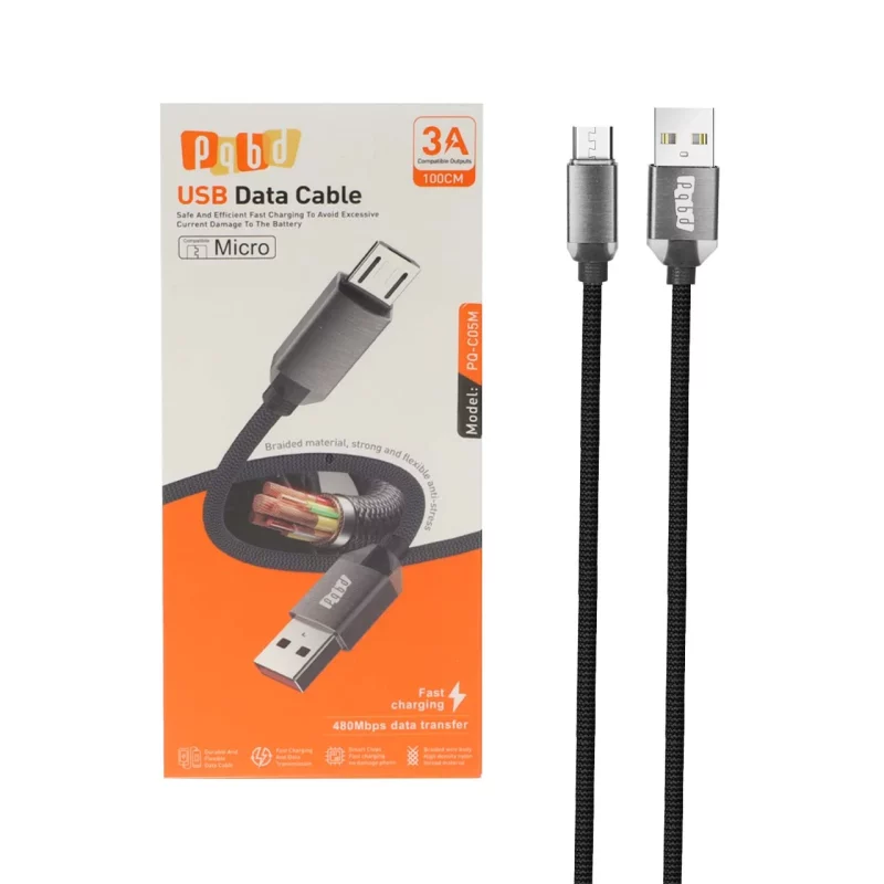 کابل شارژ فست اندروید pqbd مدل PQ-C05M - مشکی - تصویر 2