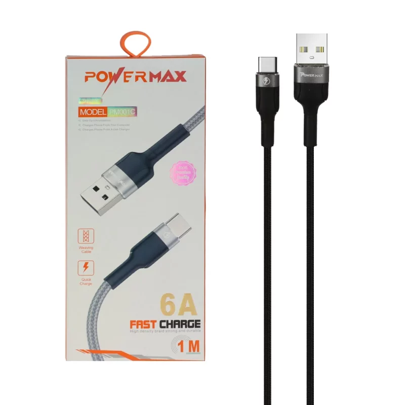 کابل شارژ فست Power Max Type-C مدل PM001C - مشکی - تصویر 2
