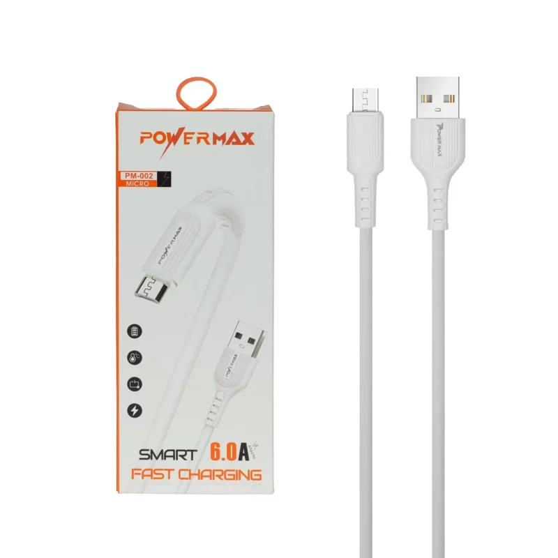 کابل شارژ فست اندروید Power Max مدل PM-002 - سفید - تصویر 2