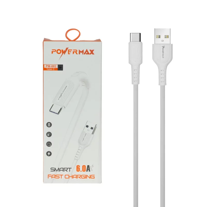 کابل شارژ فست Power Max Type-C مدل PM-002 - سفید - تصویر 2