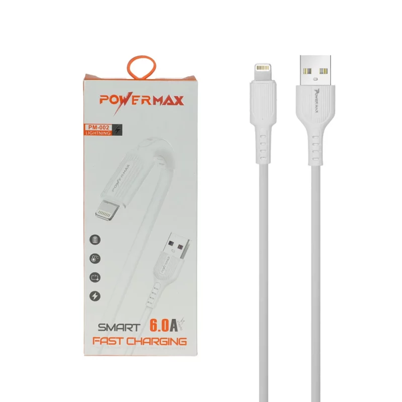 کابل شارژ فست آیفون Power Max مدل PM-002 - سفید - تصویر 2