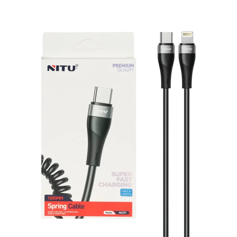 کابل شارژ فست Nitu Type-C To Lightning مدل NC377 - مشکی (گارانتی 18 ماه تعویض نیکان همراه) - تصویر 2