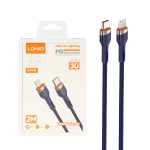 کابل شارژ PD و فست 2 متری LDNIO Type-C To Lightning مدل LC642i 30W - سرمه ای (اصلی)