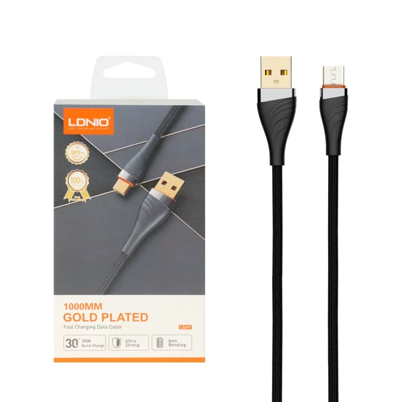 کابل شارژ فست اندروید LDNIO مدل LS691 - خاکستری (اصلی) - تصویر 2