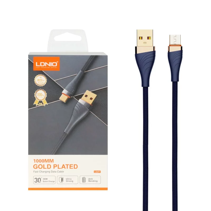 کابل شارژ فست اندروید LDNIO مدل LS691 - سرمه ای (اصلی) - تصویر 2