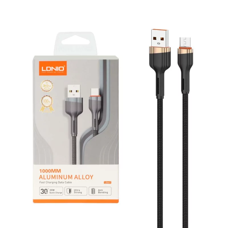 کابل شارژ فست اندروید LDNIO مدل LS641 - خاکستری (اصلی) - تصویر 2