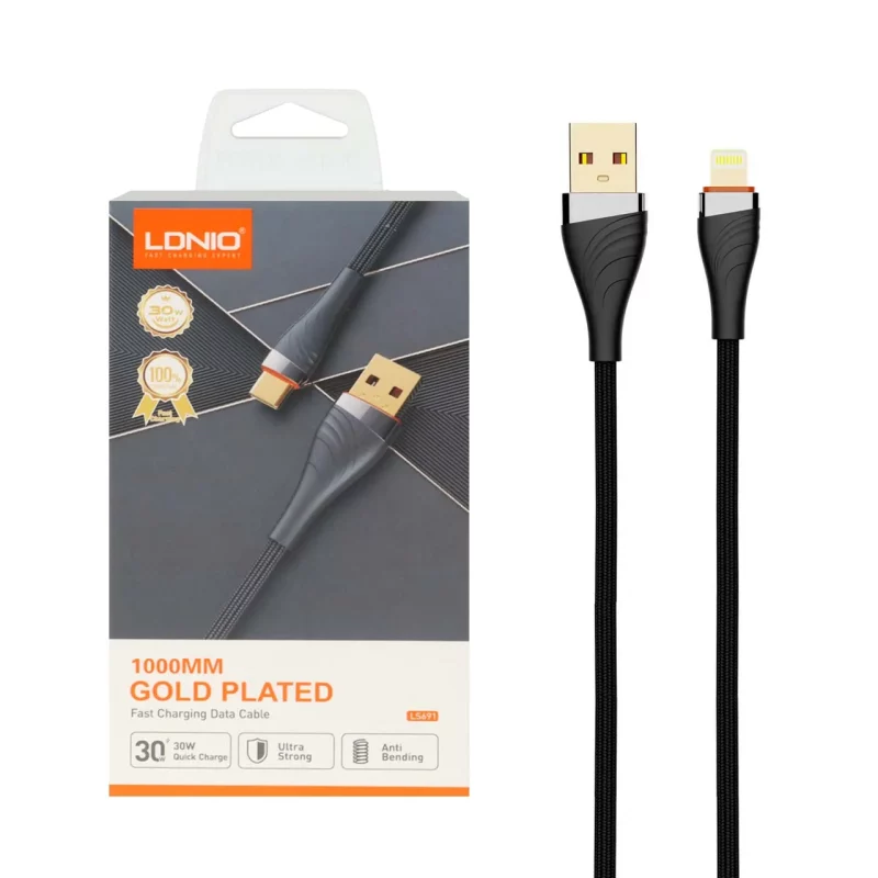 کابل شارژ فست آیفون LDNIO مدل LS691 - خاکستری (اصلی) - تصویر 2