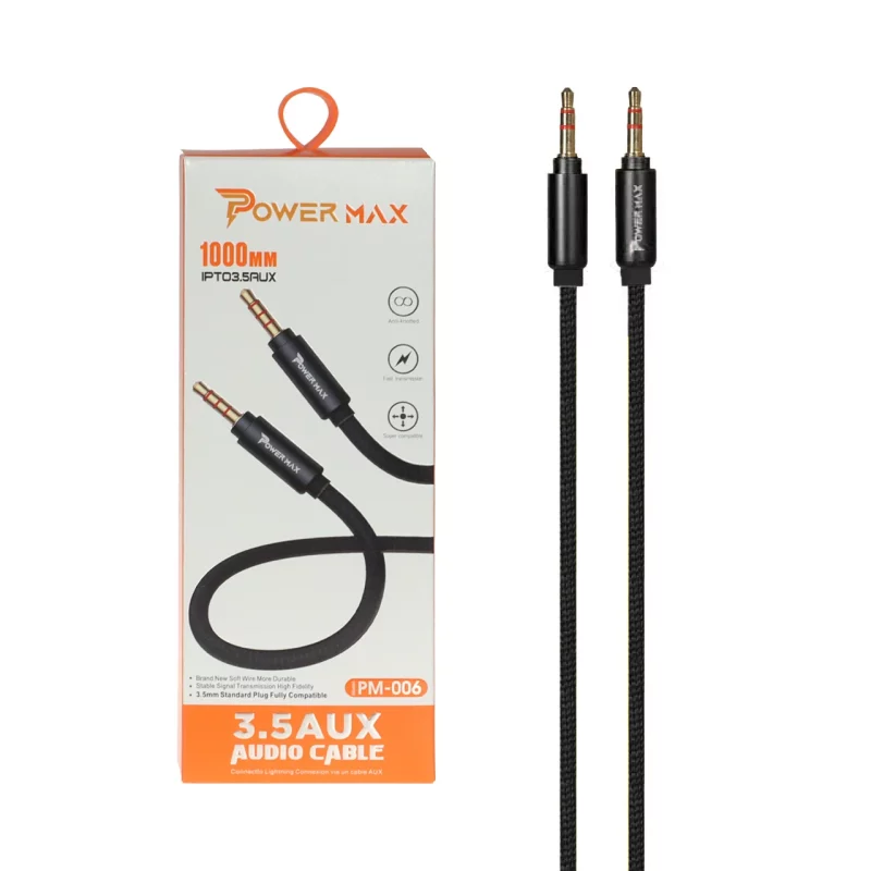 کابل Power Max Aux مدل PM-006 - مشکی - تصویر 2