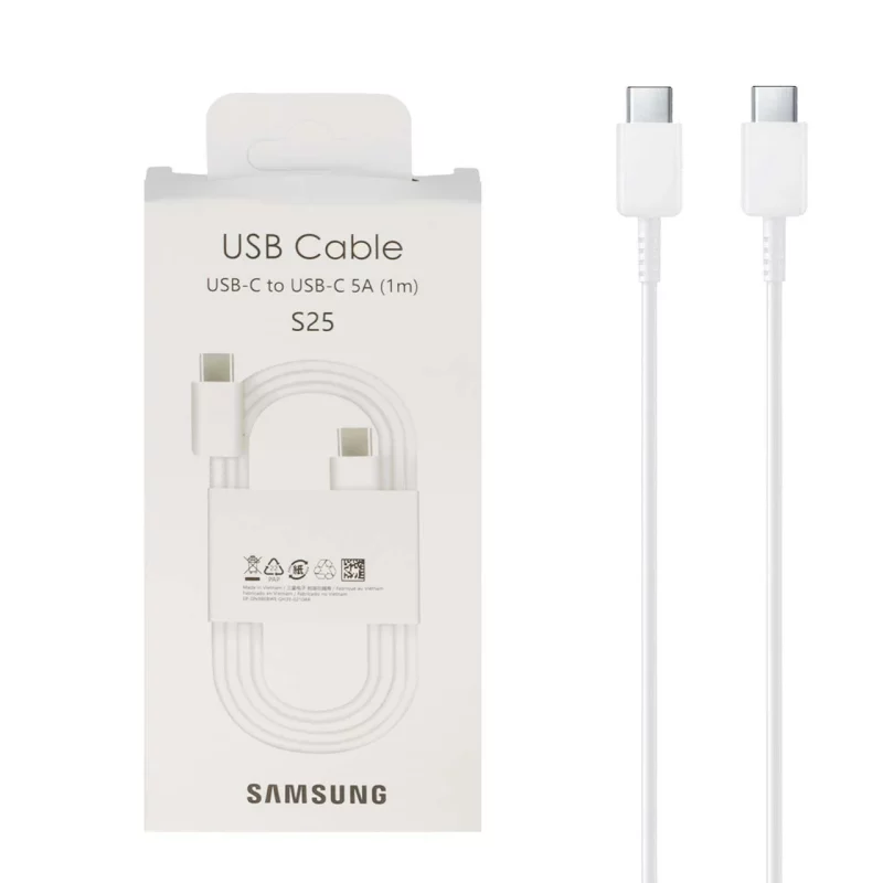 کابل شارژ فست Samsung Type-C To Type-C مدل S25 EP-DN980 - سفید - kZN - تصویر 2