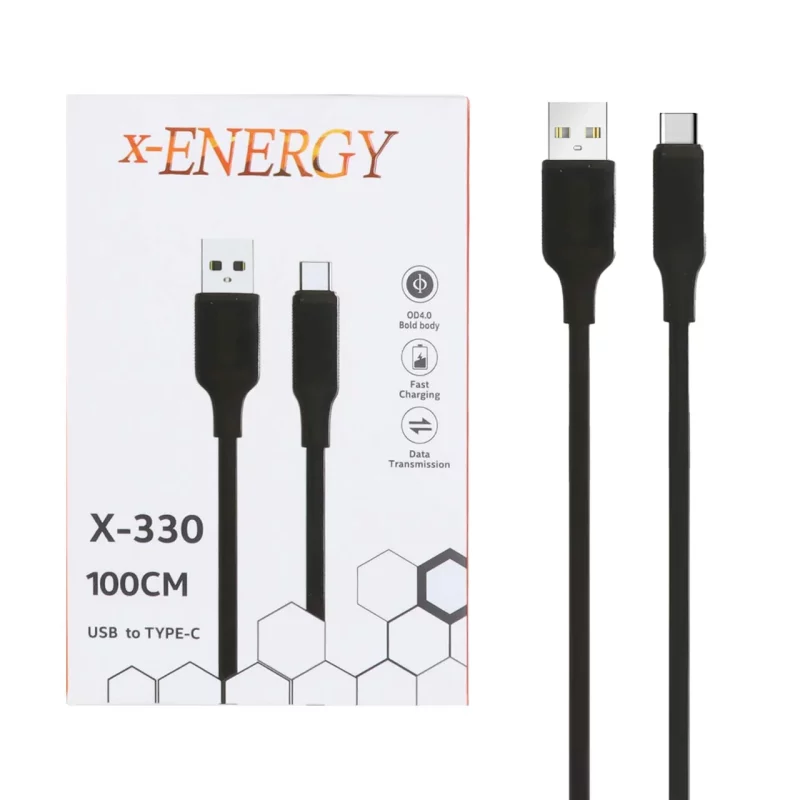 کابل شارژ فست X-Energy Type-C مدل X-330 - مشکی (گارانتی IPM) - تصویر 2