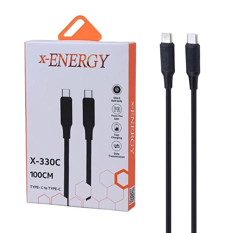 کابل شارژ PD و فست X-Energy Type-C To Type-C مدل X-330 C 60W - مشکی (گارانتی IPM) - تصویر 2
