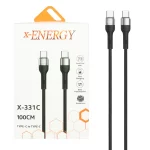 کابل شارژ PD و فست X-Energy Type-C To Type-C مدل X-331 C 60W - مشکی (گارانتی IPM)