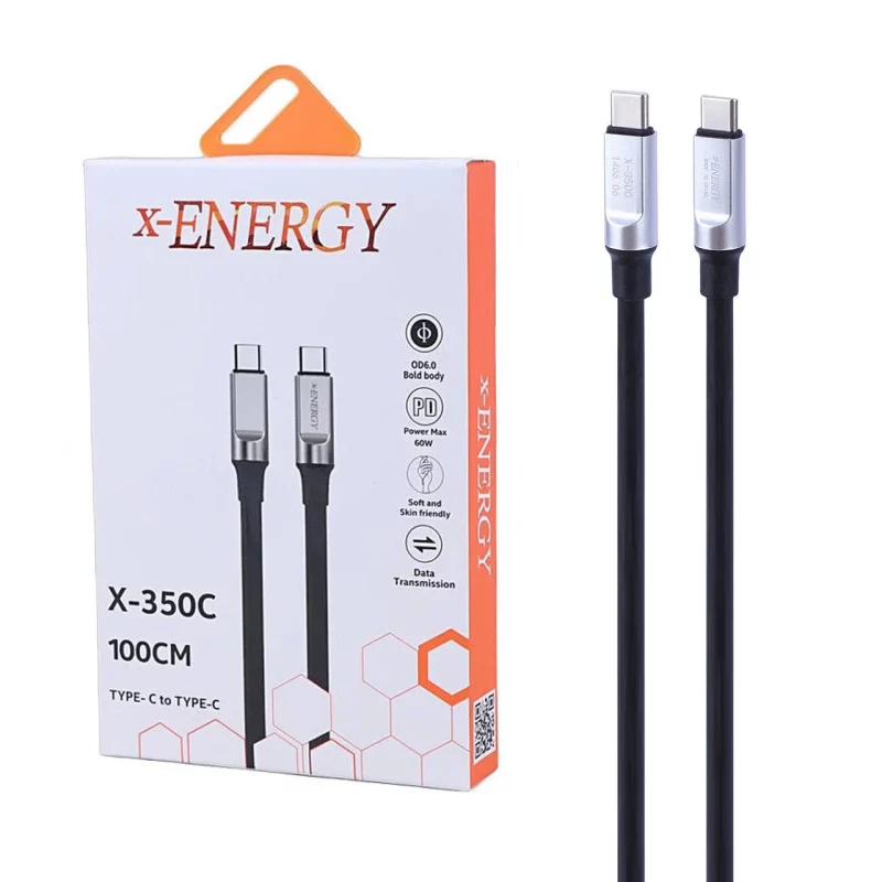 کابل شارژ PD و فست X-Energy Type-C To Type-C مدل X-350 C 60W - مشکی (گارانتی IPM) - تصویر 2
