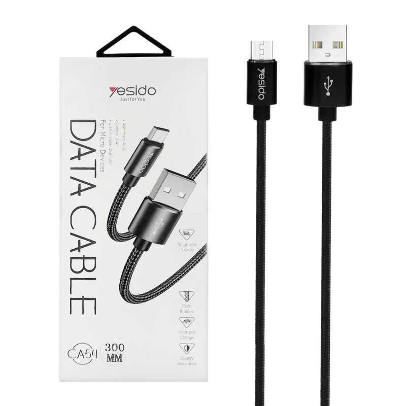 کابل شارژ پاوربانک فست اندروید yesido-CA54-مشکی (گارانتی 18 ماه تعویض نیکان همراه) - تصویر 2