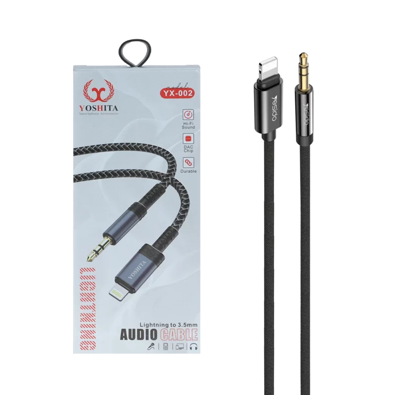 کابل Yoshita Lightning To Aux مدل YX-001 - مشکی - MMS (گارانتی شش ماهه YA) - تصویر 2