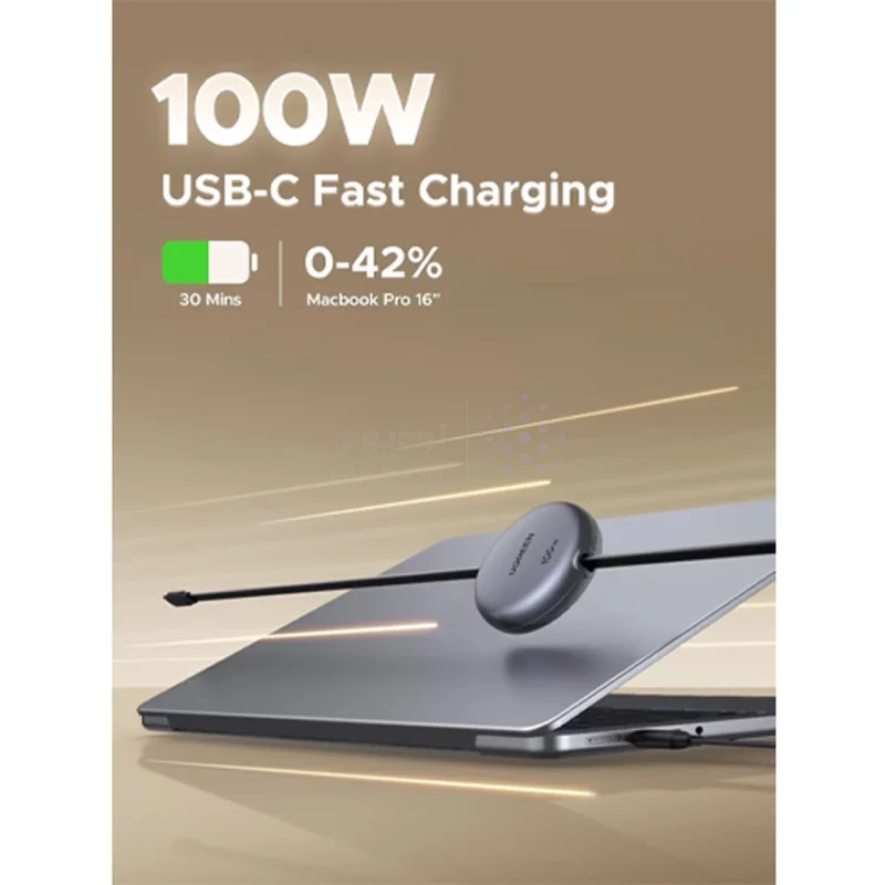 کابل شارژ PD و فست UGREEN Type-C To Type-C مدل Nexode L531 100W - خاکستری (گارانتی 18 ماهه آسان پیشرو)(65905) - تصویر 3