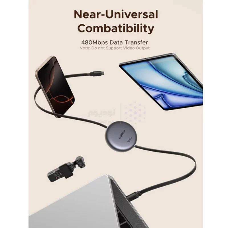 کابل شارژ PD و فست UGREEN Type-C To Type-C مدل Nexode L531 100W - خاکستری (گارانتی 18 ماهه آسان پیشرو)(65905) - تصویر 7