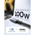 کابل شارژ PD و فست UGREEN Type-C To Type-C مدل 70427 100W - مشکی (گارانتی 18 ماهه آسان پیشرو)(70427) - تصویر 5