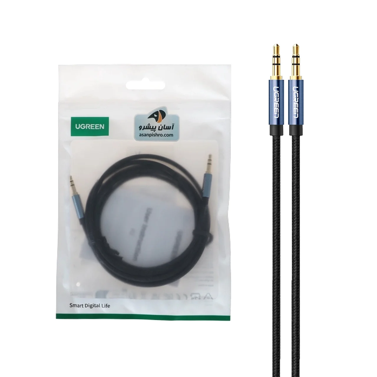 1587-4574878-1 کابل یک و نیم متری UGREEN Aux مدل 10686 - مشکی(10686) - تصویر 1