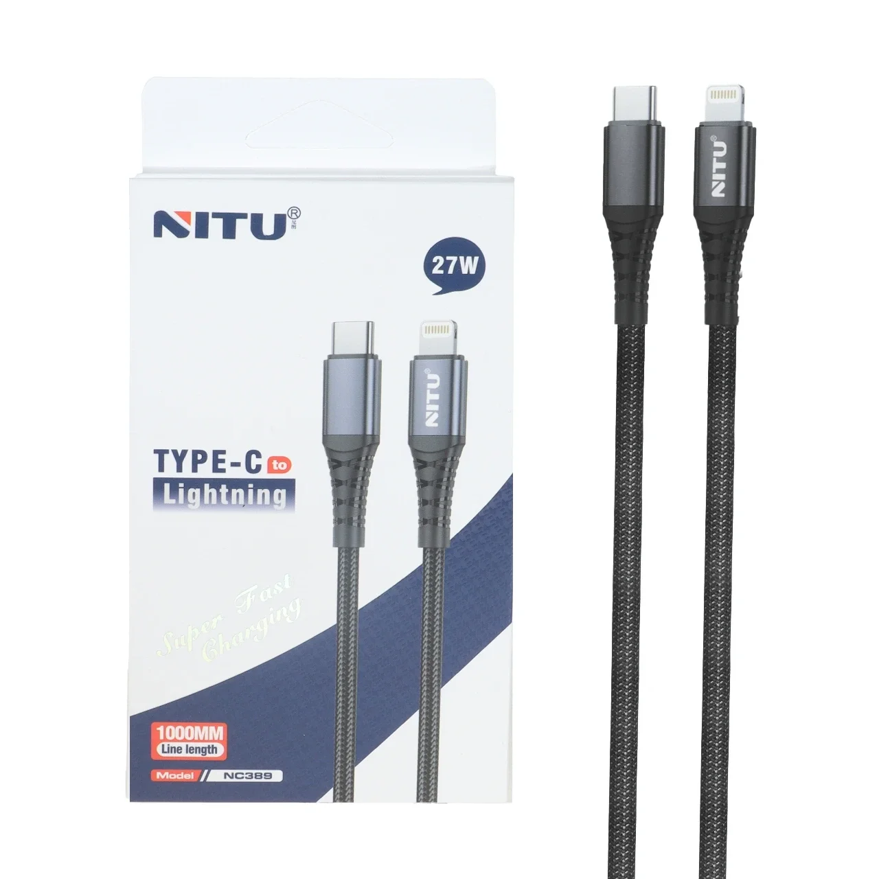 1587-4576482-1 کابل شارژ فست Nitu Type-C To Lightning مدل NC389 27W - مشکی (گارانتی 18 ماهه تعویض نیکان همراه) - تصویر 1