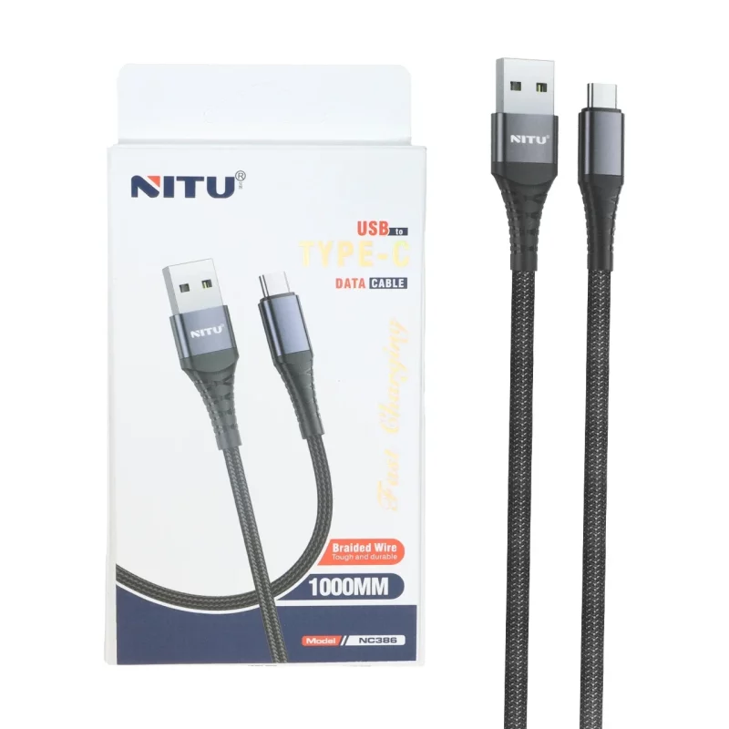 کابل شارژ فست Nitu Type-C مدل NC386 - مشکی (گارانتی 18 ماهه تعویض نیکان همراه) - تصویر 2