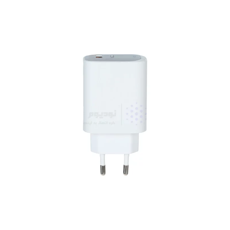 شارژر دیواری فست و PD دو پورت +Lindos مدل LN-CH50 40W به همراه کابل شارژ Type-C To Type-C - سفید - تصویر 3