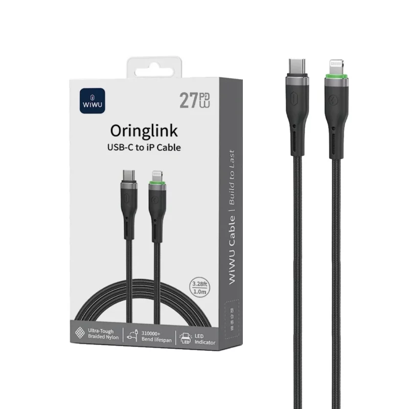 کابل شارژ PD و فست Wiwu Type-C to Lightning مدل Wi-C070 27W - مشکی (گارانتی شش ماهه شرکتی) - تصویر 2